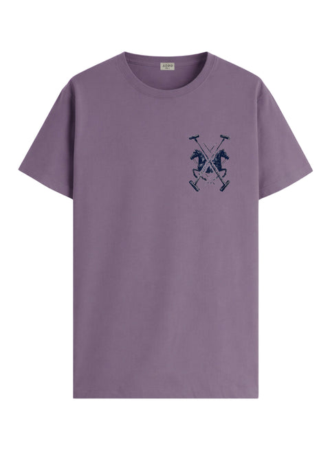 ADRO Mens Polo Crest Printed T-Shirt for Men | Cotton Printed Tshirt | Regular Fit Casual T-Shirts | Premium Summer Tshirts