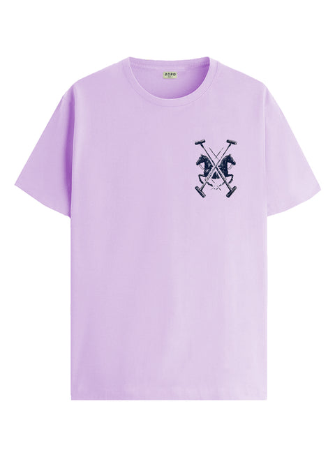 ADRO Mens Polo Crest Printed T-Shirt for Men | Cotton Printed Tshirt | Regular Fit Casual T-Shirts | Premium Summer Tshirts