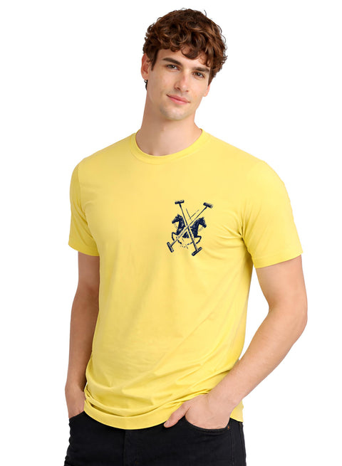 ADRO Mens Polo Crest Printed T-Shirt for Men | Cotton Printed Tshirt | Regular Fit Casual T-Shirts | Premium Summer Tshirts