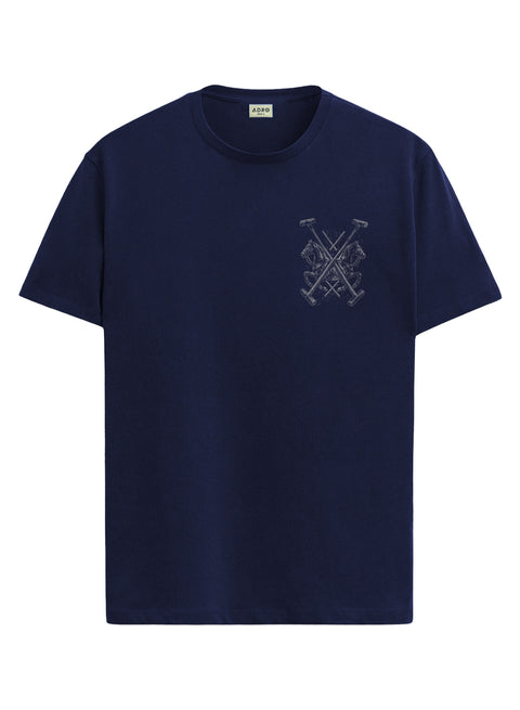 ADRO Mens Polo Crest Printed T-Shirt for Men | Cotton Printed Tshirt | Regular Fit Casual T-Shirts | Premium Summer Tshirts