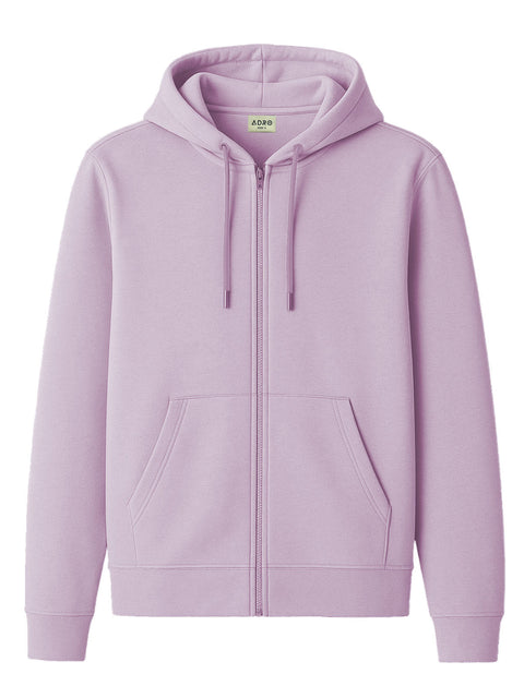 Adro Men’s Regular Fit Zip-Up Hoodie for man | 320 GSM Cotton Poly Fleece Zipper Sweatshirt with Soft Fabric & Printed Hoodies