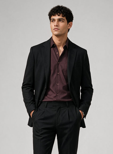 ADRO Men's Premium Cotton Satin Shirt | Solid Full Sleeve Casual Shirt | Regular Fit | Light Brown