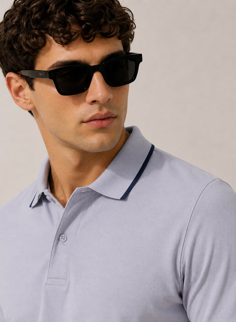 ADRO Mens Polo TShirt | Airtex Cotton Matty Fabric | Regular Fit | Breathable, Durable & Premium Casual Polo T-Shirt for Men | Lilac Grey