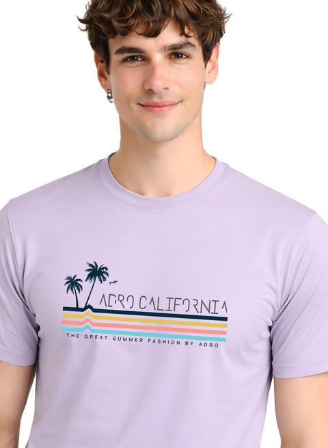 Adro Mens California Graphic T-Shirt | Retro Stripe Print Cotton Summer Tshirt | Stylish Beach T shirt | Comfortable Graphic Tee