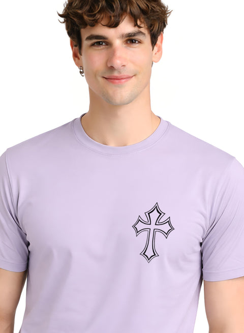 Adro Mens Cross Printed T-Shirt | Minimal Chest Graphic Cotton Casual Tshirt | Trendy Stylish Comfortable Regular Fit T shirt for Men
