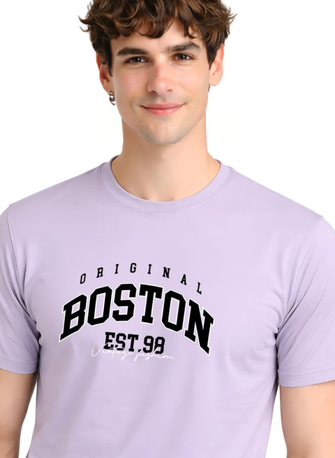 Adro Mens Boston City Printed Tshirt | Athletic Stylish Summer College Cotton T-shirt | Sporty Comfortable T shirts | Regular Fit
