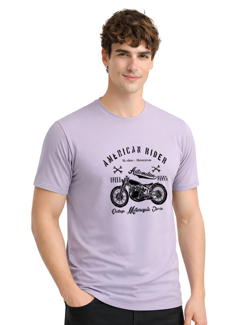 Adro Mens American Rider Printed T-Shirt | 100% Cotton T shirt for Bikers | Stylish Casual Tee Summer Regular Fit Biker Tshirt
