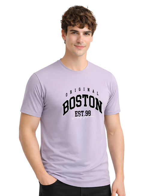 Adro Mens Boston City Printed Tshirt | Athletic Stylish Summer College Cotton T-shirt | Sporty Comfortable T shirts | Regular Fit