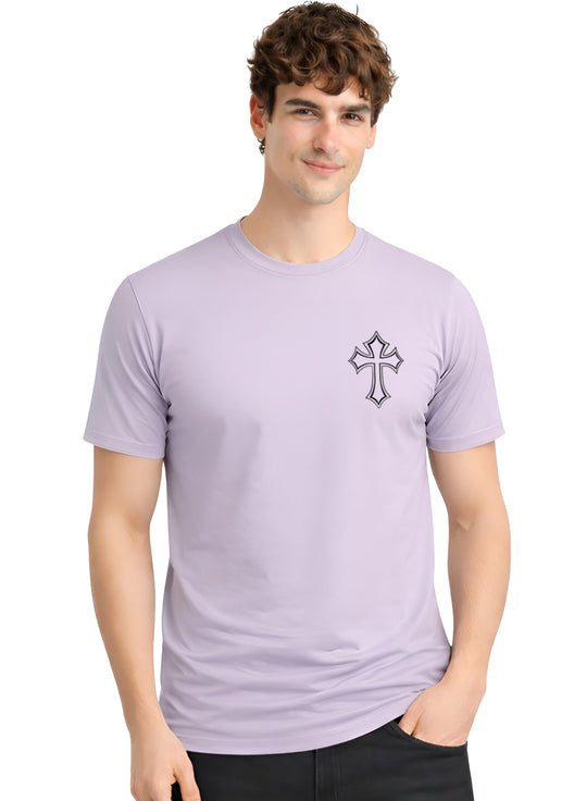 Adro Mens Cross Printed T-Shirt | Minimal Chest Graphic Cotton Casual Tshirt | Trendy Stylish Comfortable Regular Fit T shirt for Men