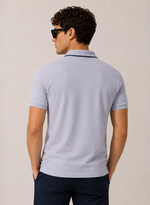ADRO Mens Polo TShirt | Airtex Cotton Matty Fabric | Regular Fit | Breathable, Durable & Premium Casual Polo T-Shirt for Men | Lilac Grey