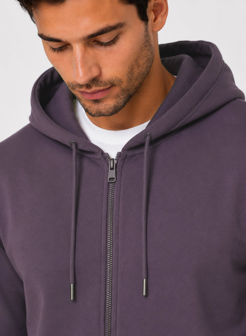 ADRO Zipper Hoodie for Men | 300 GSM Cotton Hoodies | Regular Fit Jacket for Men with Pockets | Sweatshirts with Zipper for Men | Lilac Mist