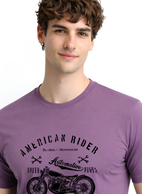 Adro Mens American Rider Printed T-Shirt | 100% Cotton T shirt for Bikers | Stylish Casual Tee Summer Regular Fit Biker Tshirt
