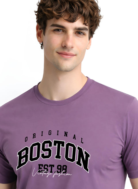 Adro Mens Boston City Printed Tshirt | Athletic Stylish Summer College Cotton T-shirt | Sporty Comfortable T shirts | Regular Fit