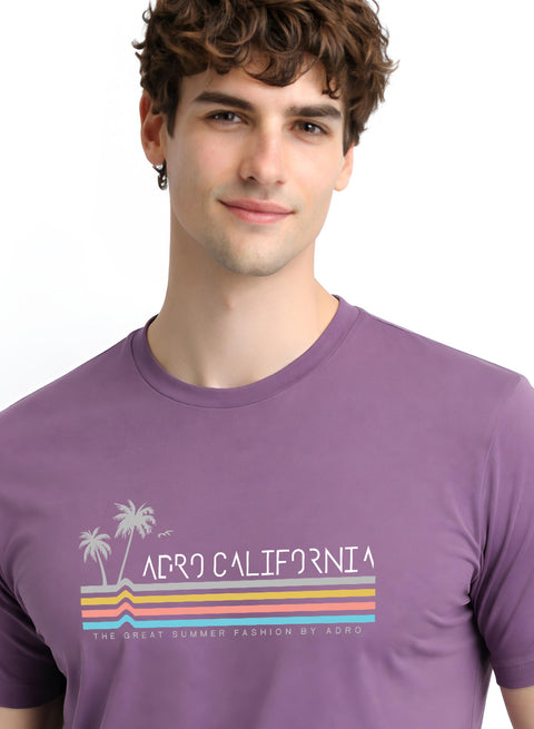 Adro Mens California Graphic T-Shirt | Retro Stripe Print Cotton Summer Tshirt | Stylish Beach T shirt | Comfortable Graphic Tee