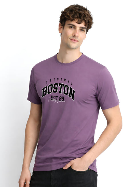 Adro Mens Boston City Printed Tshirt | Athletic Stylish Summer College Cotton T-shirt | Sporty Comfortable T shirts | Regular Fit