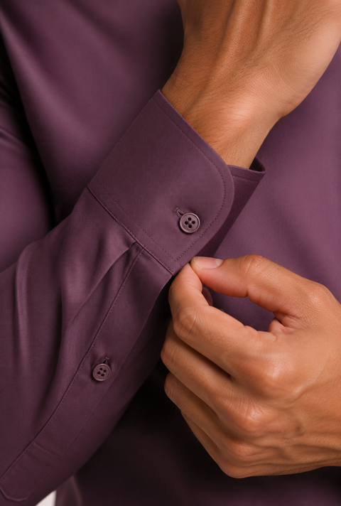 ADRO Premium Cotton Satin Shirt for Men | Casual Fit Solid Full Sleeve Shirt in Dusty Mauve