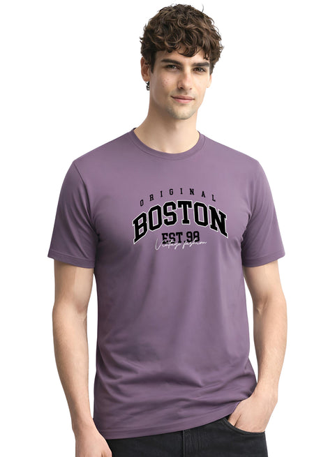 Adro Mens Boston City Printed Tshirt | Athletic Stylish Summer College Cotton T-shirt | Sporty Comfortable T shirts | Regular Fit