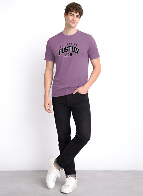 Adro Mens Boston City Printed Tshirt | Athletic Stylish Summer College Cotton T-shirt | Sporty Comfortable T shirts | Regular Fit
