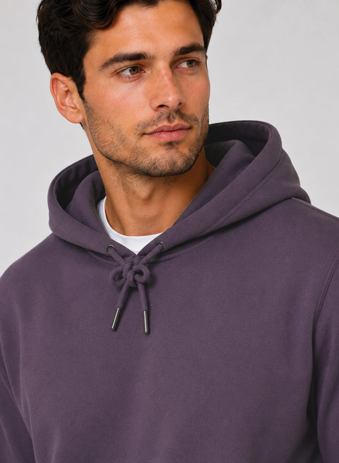 ADRO Hoodie for men | 300 GSM Cotton Fleece Warm & Soft Fabric | Mens Hoodies | Casual Sweatshirt for Winter, Travel & Collage | Regular Fit Hooded Pullover | Lilac Mist
