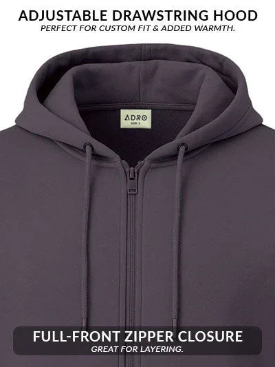 Adro Men’s Zipper Hoodie | Soft Fleece | Casual Streetwear