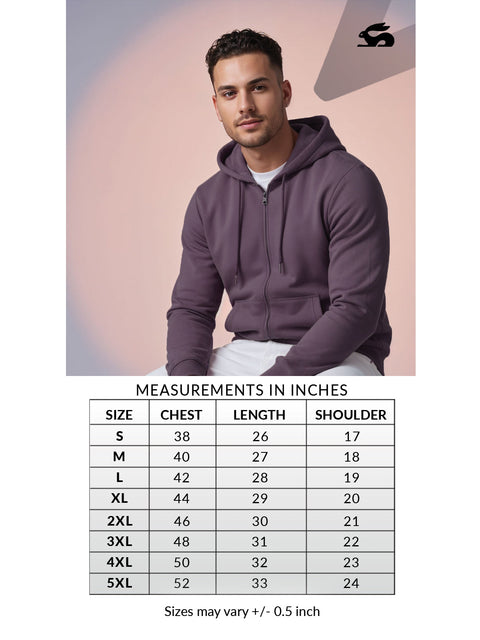 Adro Men’s Regular Fit Zip-Up Hoodie for man | 320 GSM Cotton Poly Fleece Zipper Sweatshirt with Soft Fabric & Printed Hoodies