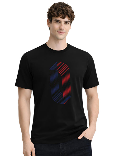 ADRO Printed T-Shirt for Men | Mens Cotton Printed Tshirt | Regular Fit Casual Stylish T-Shirts | Premium Summer Tshirts Black