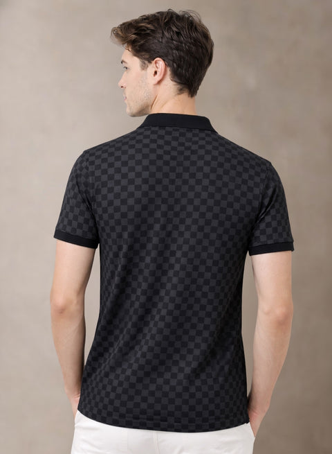 Adro Polo T-Shirt for Men | Allover Printed Polo T Shirt | Cotton Polo Tshirt
