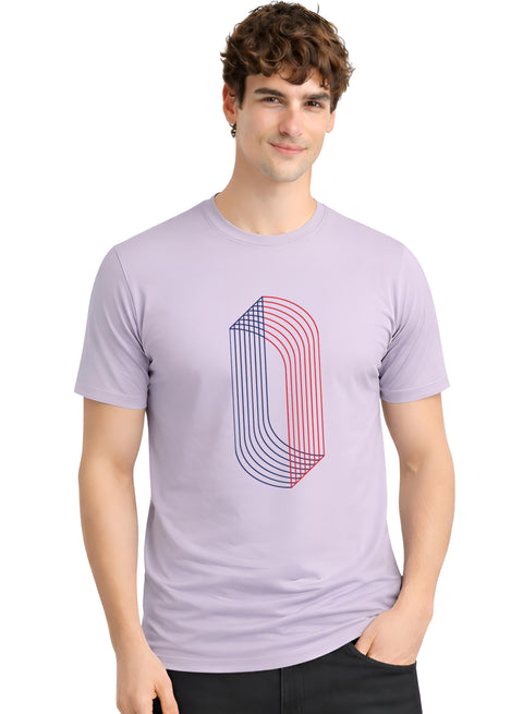 ADRO Printed T-Shirt for Men | Mens Cotton Printed Tshirt | Regular Fit Casual Stylish T-Shirts | Premium Summer Tshirts Lilac Grey
