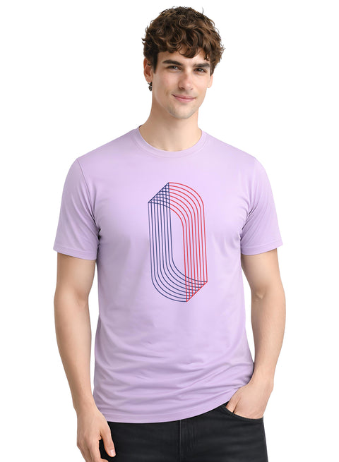 ADRO Printed T-Shirt for Men | Mens Cotton Printed Tshirt | Regular Fit Casual Stylish T-Shirts | Premium Summer Tshirts Lavender