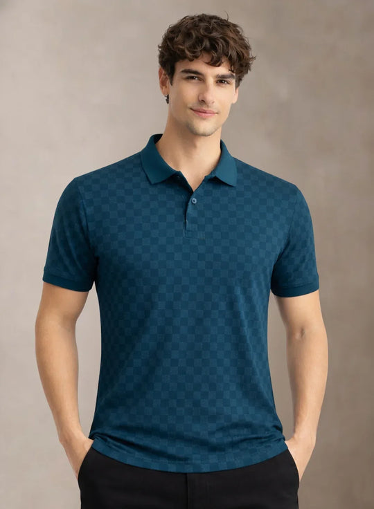 Adro Polo T-Shirt for Men  | Allover Printed Polo T Shirt | Cotton Polo Tshirt