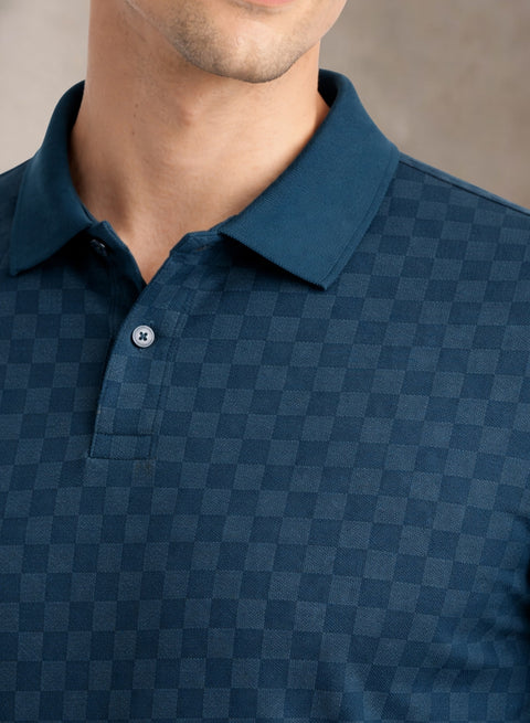 Adro Polo T-Shirt for Men | Allover Printed Polo T Shirt | Cotton Polo Tshirt