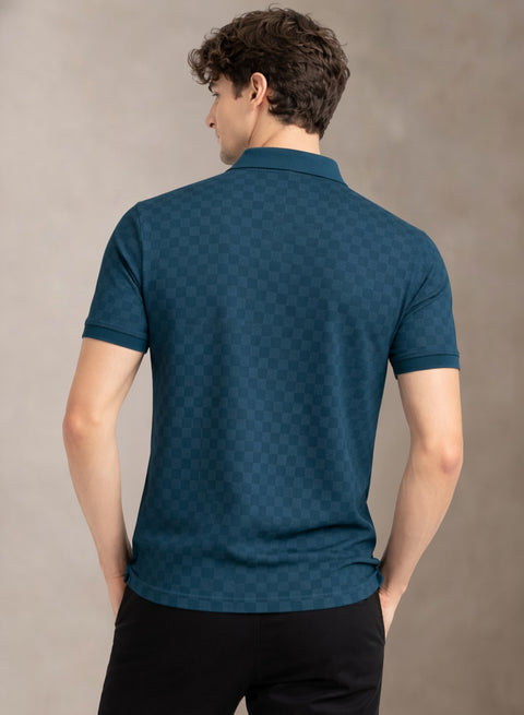 Adro Polo T-Shirt for Men | Allover Printed Polo T Shirt | Cotton Polo Tshirt