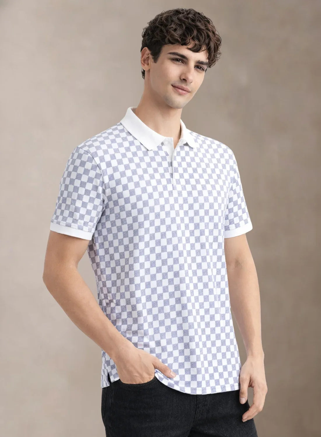 Adro Polo T-Shirt for Men | Allover Printed Polo T Shirt | Cotton Polo Tshirt