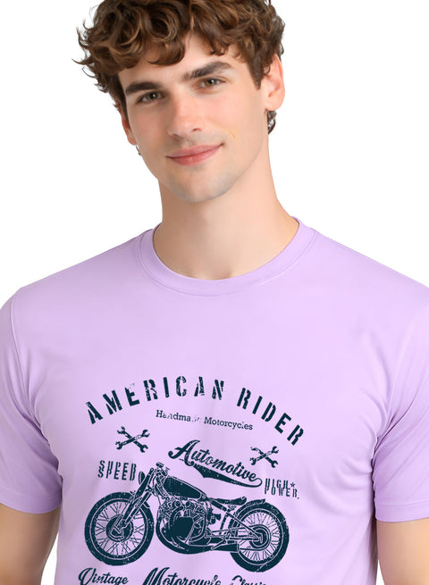 Adro Mens American Rider Printed T-Shirt | 100% Cotton T shirt for Bikers | Stylish Casual Tee Summer Regular Fit Biker Tshirt