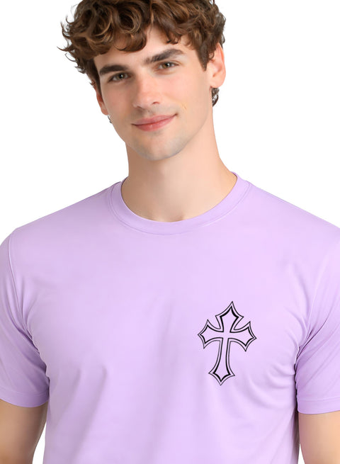 Adro Mens Cross Printed T-Shirt | Minimal Chest Graphic Cotton Casual Tshirt | Trendy Stylish Comfortable Regular Fit T shirt for Men