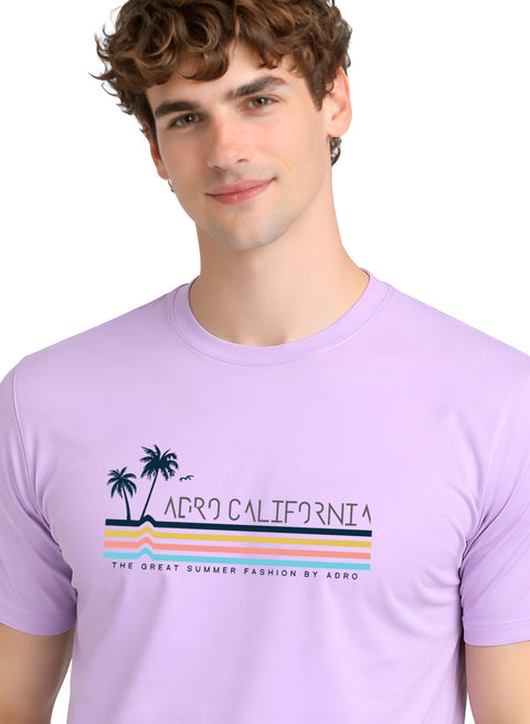 Adro Mens California Graphic T-Shirt | Retro Stripe Print Cotton Summer Tshirt | Stylish Beach T shirt | Comfortable Graphic Tee