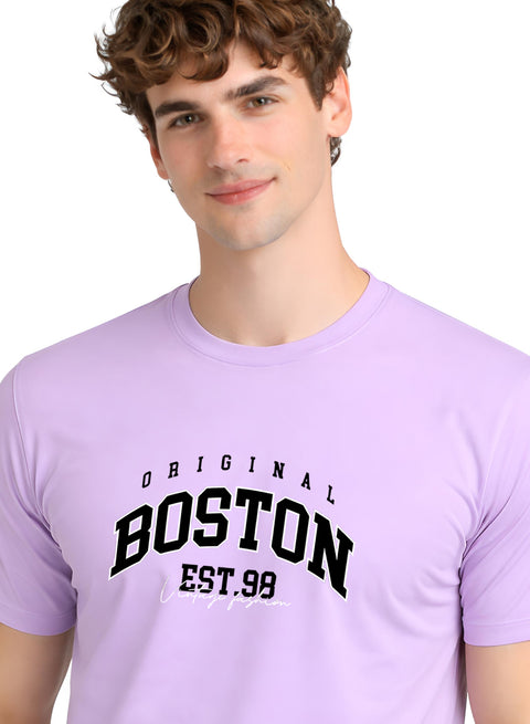 Adro Mens Boston City Printed Tshirt | Athletic Stylish Summer College Cotton T-shirt | Sporty Comfortable T shirts | Regular Fit