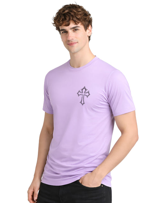 Adro Mens Cross Printed T-Shirt | Minimal Chest Graphic Cotton Casual Tshirt | Trendy Stylish Comfortable Regular Fit T shirt for Men