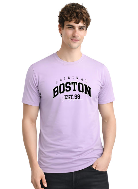 Adro Mens Boston City Printed Tshirt | Athletic Stylish Summer College Cotton T-shirt | Sporty Comfortable T shirts | Regular Fit
