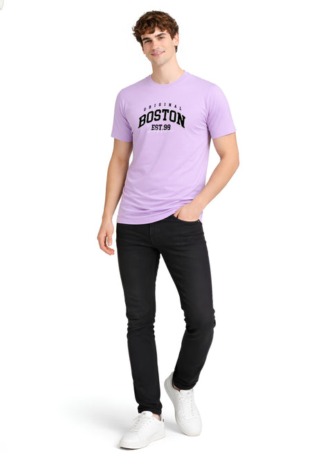 Adro Mens Boston City Printed Tshirt | Athletic Stylish Summer College Cotton T-shirt | Sporty Comfortable T shirts | Regular Fit