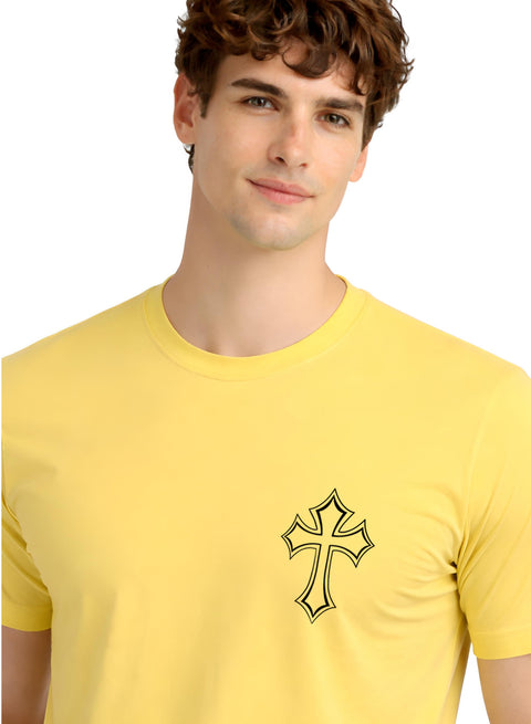 Adro Mens Cross Printed T-Shirt | Minimal Chest Graphic Cotton Casual Tshirt | Trendy Stylish Comfortable Regular Fit T shirt for Men
