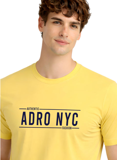 Adro Mens Branded Logo Printed T-Shirt | Typography Print 100% Cotton T shirt | Stylish Tee Summer Regular Fit Graphic Tshirt