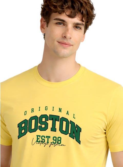 Adro Mens Boston City Printed Tshirt | Athletic Stylish Summer College Cotton T-shirt | Sporty Comfortable T shirts | Regular Fit