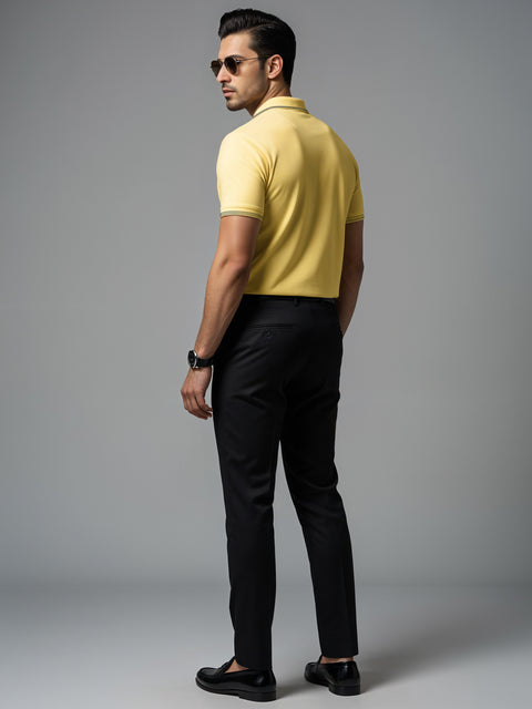 Adro Polo T Shirt for Men | Black Polo T-shirt | 100% Cotton Polo Tshirt | Regular Fit Polo| Available in Plus Size Polo