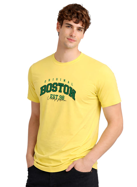 Adro Mens Boston City Printed Tshirt | Athletic Stylish Summer College Cotton T-shirt | Sporty Comfortable T shirts | Regular Fit
