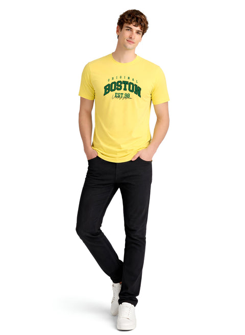 Adro Mens Boston City Printed Tshirt | Athletic Stylish Summer College Cotton T-shirt | Sporty Comfortable T shirts | Regular Fit