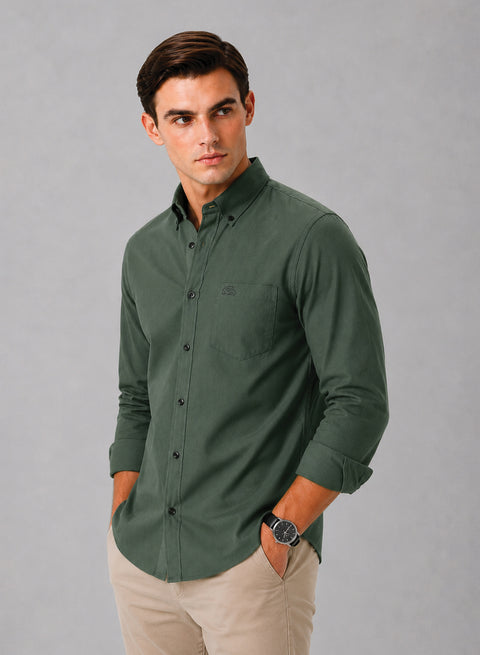 ADRO Premium Oxford Cotton Casual Shirt – Laurel-Green