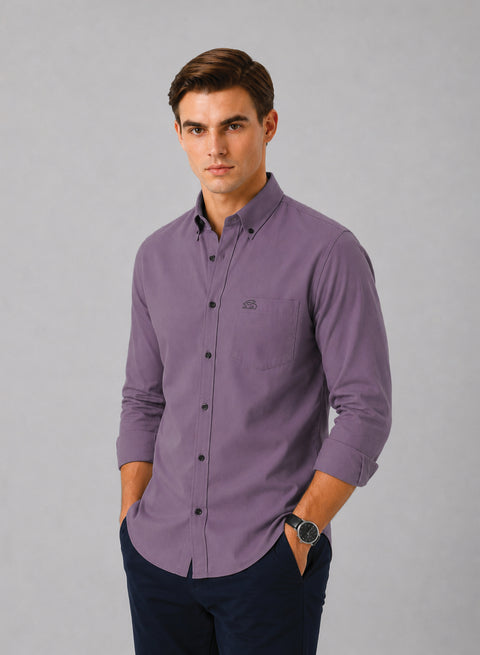 ADRO Premium Oxford Cotton Casual Shirt – Lavender-Mist