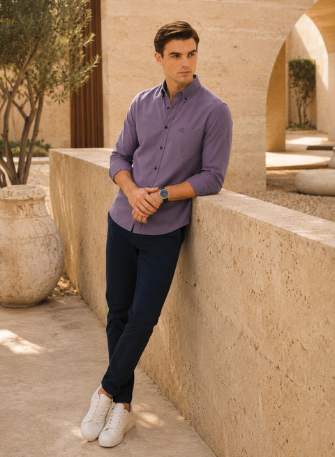 ADRO Premium Oxford Cotton Casual Shirt – Lavender-Mist