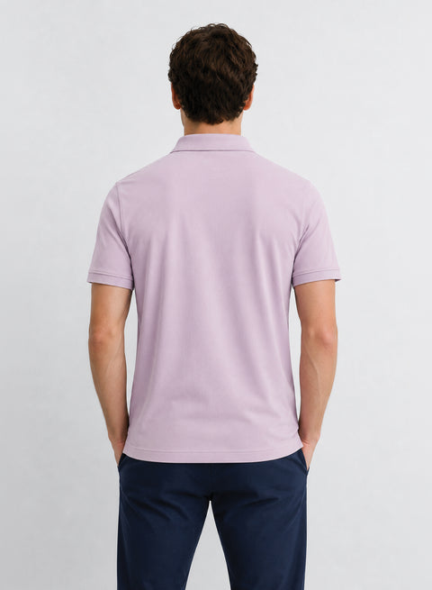 Adro Lavender Polo Tshirt for Men  |  100% Cotton Polo T shirt  |  Regular Fit Half Sleeve Mens Polo Neck T-Shirt